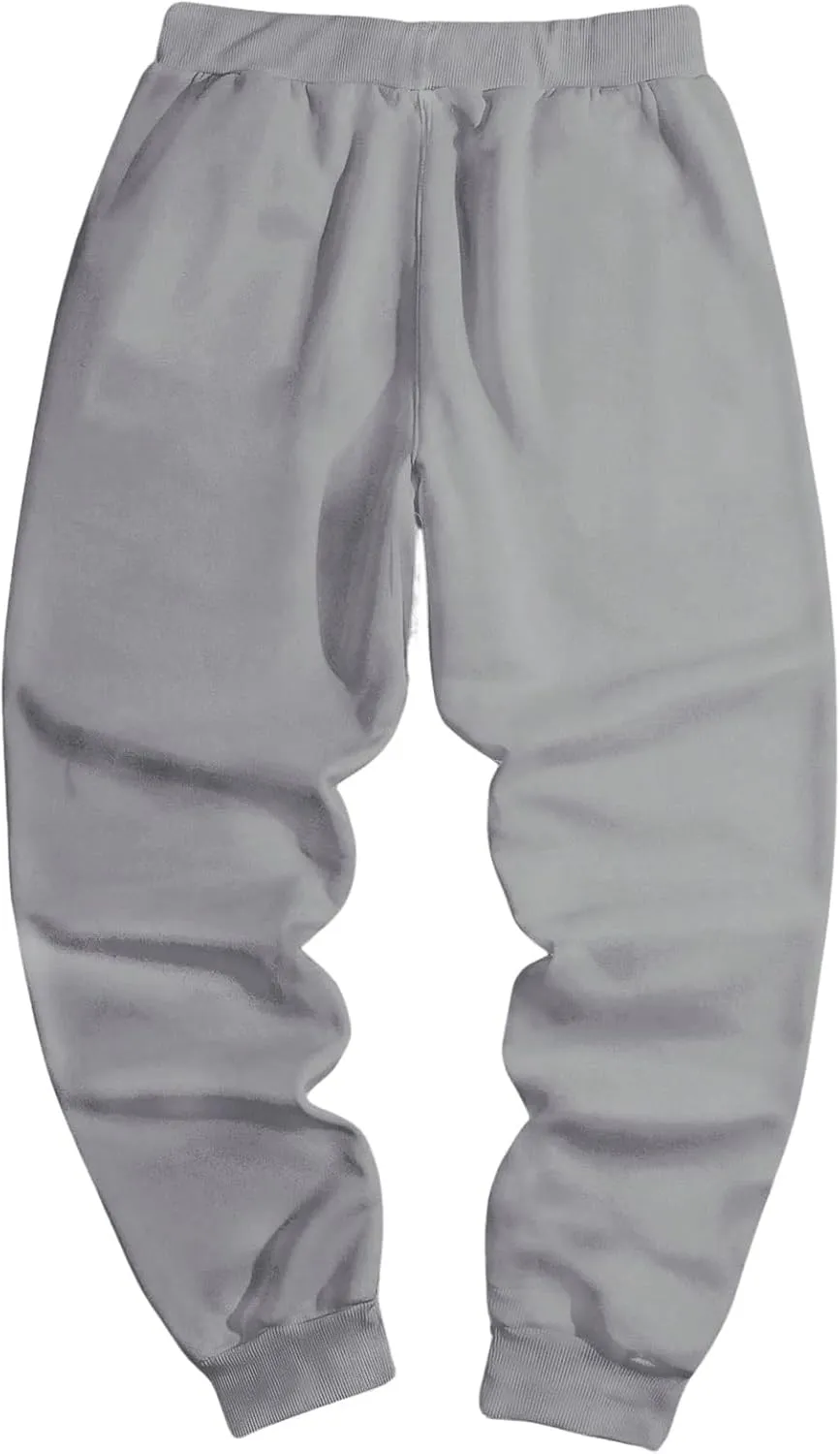 Men's Graphic Letter Print Sweatpants Drawstring Waist Tie Front Workout Pants Jogger Pants with Pocket