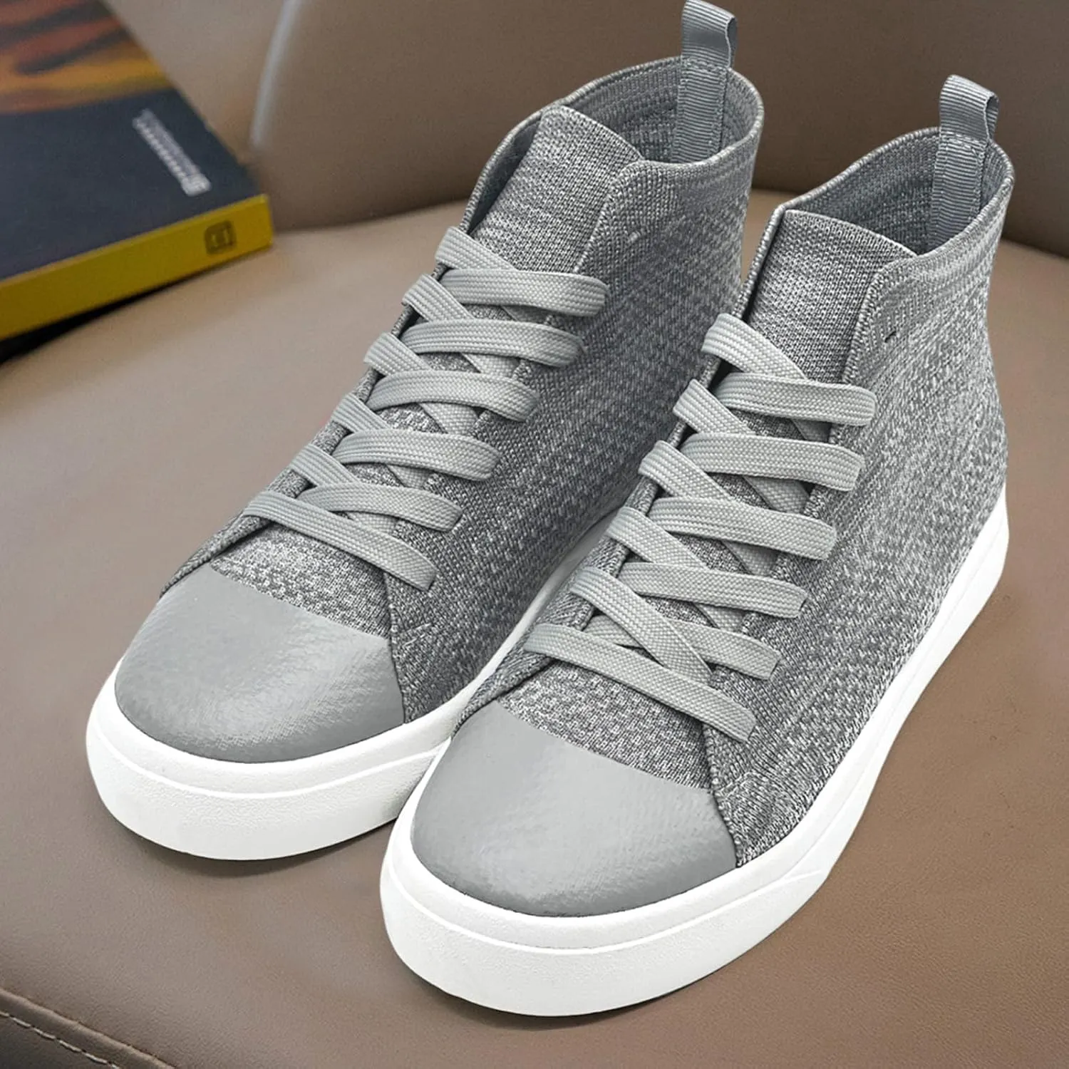 Men's High Top Fashion Sneakers Classic Casual Mesh Breathable Walking Shoes lace up Tennis Shoes for Women Unisex Running Slip On Shoes