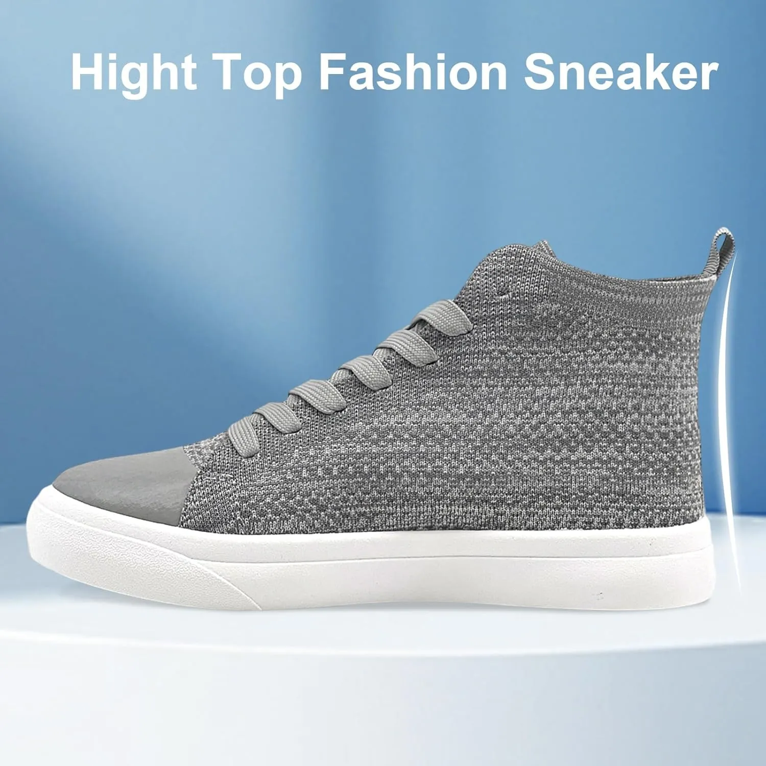 Men's High Top Fashion Sneakers Classic Casual Mesh Breathable Walking Shoes lace up Tennis Shoes for Women Unisex Running Slip On Shoes