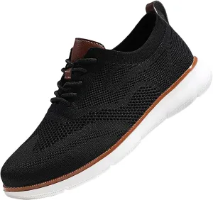 Men's Knit Breeze Mesh Sneakers Oxfords Lace-Up Non Slip Work Shoes Women Casual Slip On Shoes Casual Men Shoes Sneakers Black Tennis Shoe Loafers Shoe