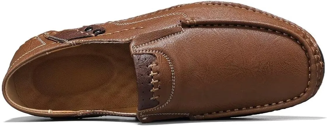 Men's Leather Loafers Slip On Shoes,Casual Fashion Business Arkget Office Driving Shoes for Men【includes Extra Insole】