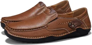 Men's Leather Loafers Slip On Shoes,Casual Fashion Business Arkget Office Driving Shoes for Men【includes Extra Insole】