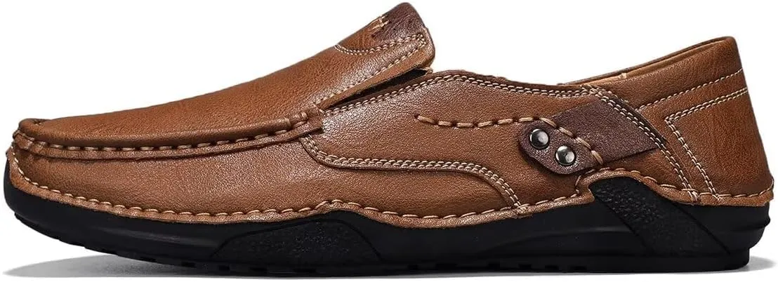 Men's Leather Loafers Slip On Shoes,Casual Fashion Business Arkget Office Driving Shoes for Men【includes Extra Insole】