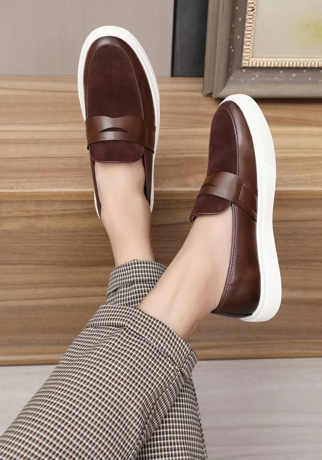 Men's Loafers Casual Dress Slip On Stylish Penny Loafers Fashion Business Prom Wedding Comfortable Walking Shoes for Men