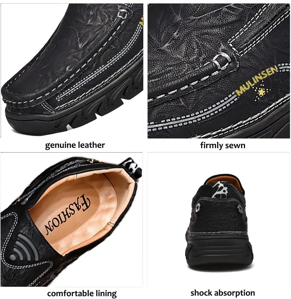 Mens Loafers Casual Slip on Shoes Walking Leather Breathable