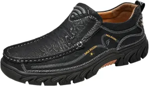 Mens Loafers Casual Slip on Shoes Walking Leather Breathable