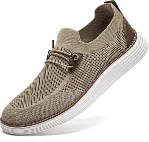 Men's Loafers Slip On Shoes Men Boat Shoes Casual Walking Shoes for Men Comfort Lightweight Breathable Brown Size 12