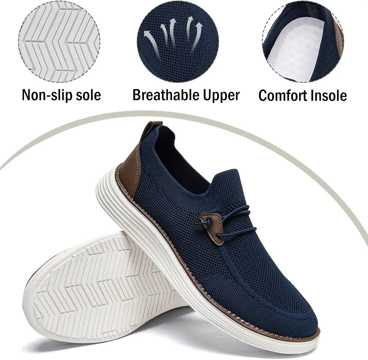 Men's Loafers Slip On Shoes Men Boat Shoes Casual Walking Shoes for Men Comfort Lightweight Breathable