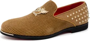 Men's Loafers Vintage Slip on Suede Dress Shoes Velvet Dress Loafers Size 7-13
