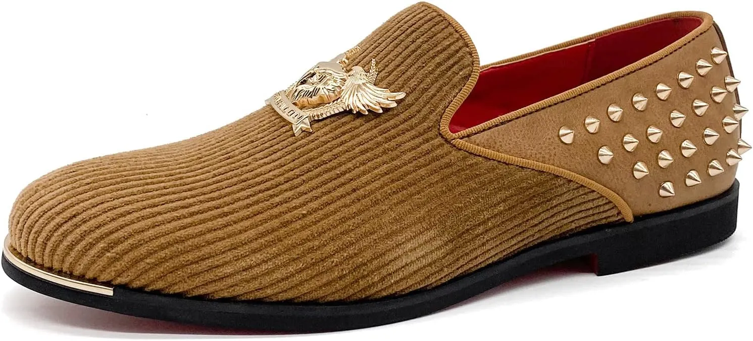 Men's Loafers Vintage Slip on Suede Dress Shoes Velvet Dress Loafers Size 7-13