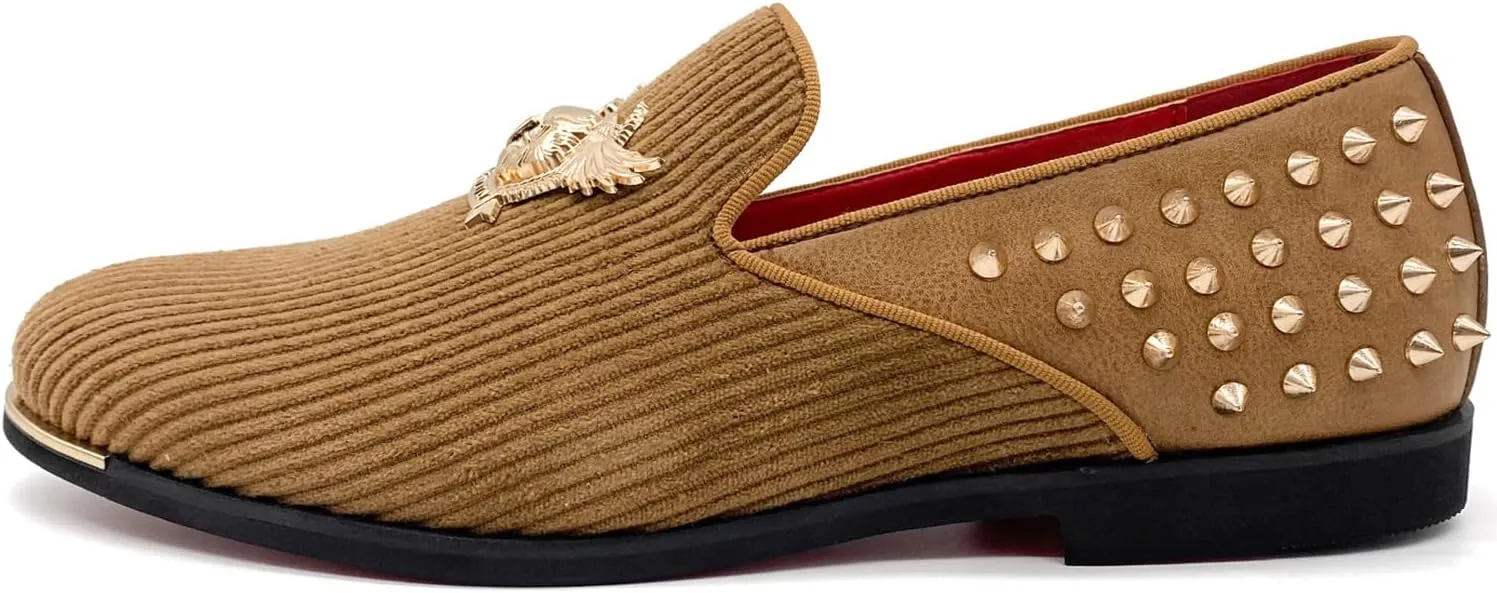 Men's Loafers Vintage Slip on Suede Dress Shoes Velvet Dress Loafers Size 7-13