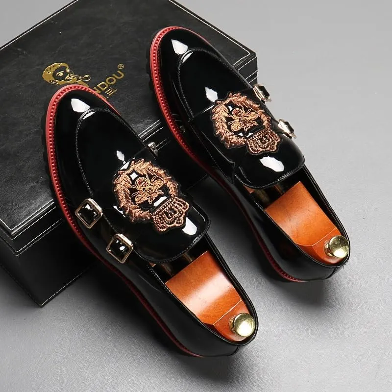 Men's Luxury Leather Penny Loafers with Chunky Platform, Pointed, Slip-On Design for Office, Business, and Daily Outfits