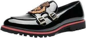 Men's Luxury Leather Penny Loafers with Chunky Platform, Pointed, Slip-On Design for Office, Business, and Daily Outfits