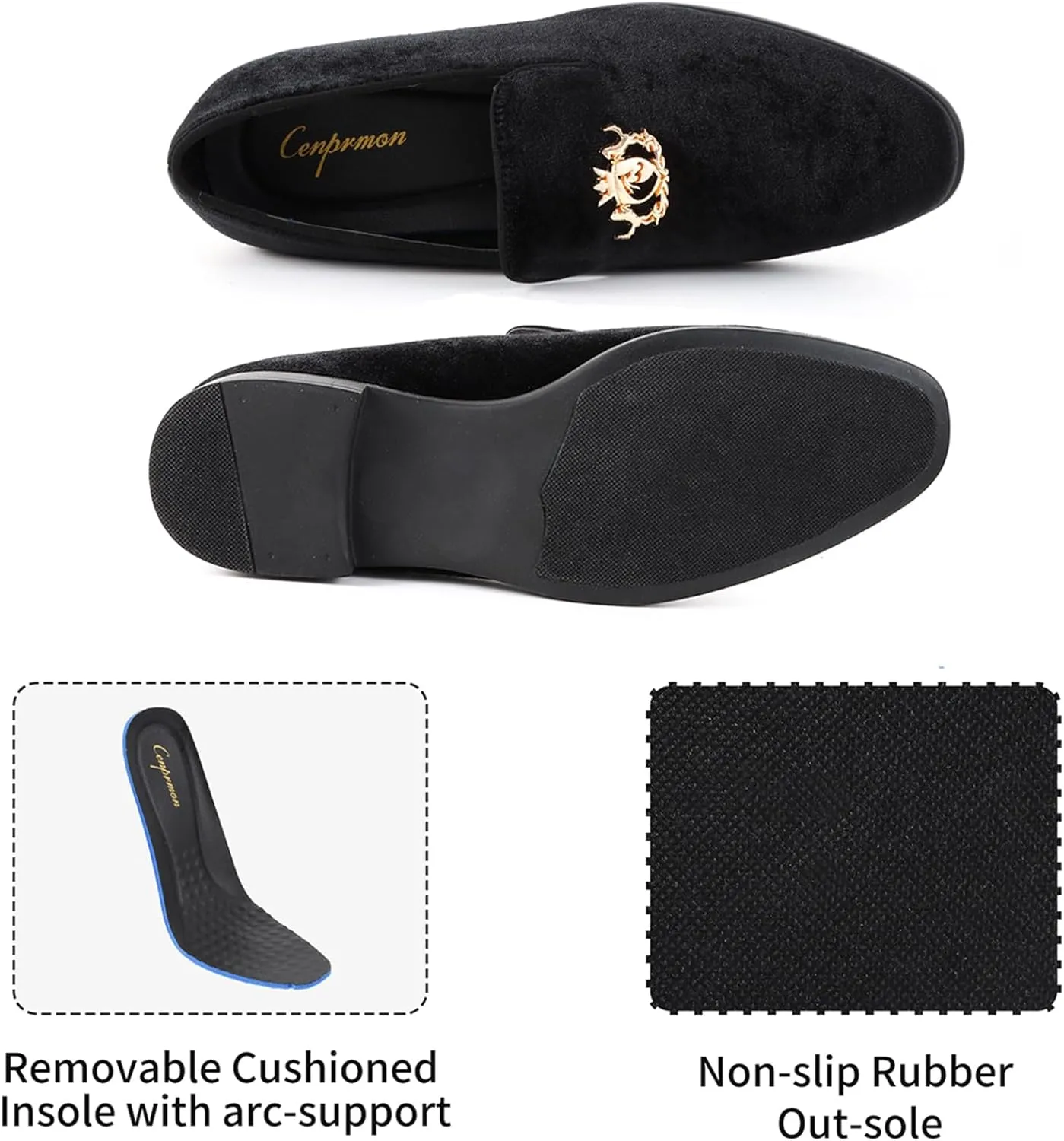 Men's Multiple Colors Penny Slip-on Velvet Loafer Cushioned Suede Tuxedo Dress Shoes Luxurious Smoking Slipper Party Prom Wedding Shoes Comfortable Lightweight