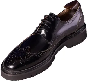 Men's Oxfords Black Formal Dress Leather Handmade Unique Square Toe Brogues Oxford Derby Shoes Casual Business Shoes for Men