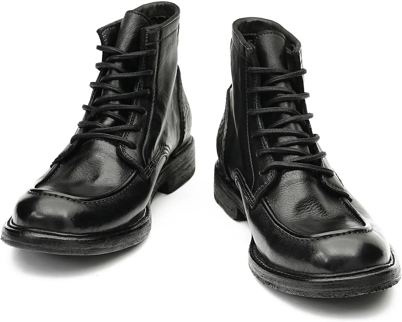 Mens Oxfords Boots Formal Dress Genuine Leather Ankle Boots Fashion Goodyear Handcrafted Lace Up Chelsea Boots Prom Wedding Business Casual Tuxedo Motorcycle Boots for Men