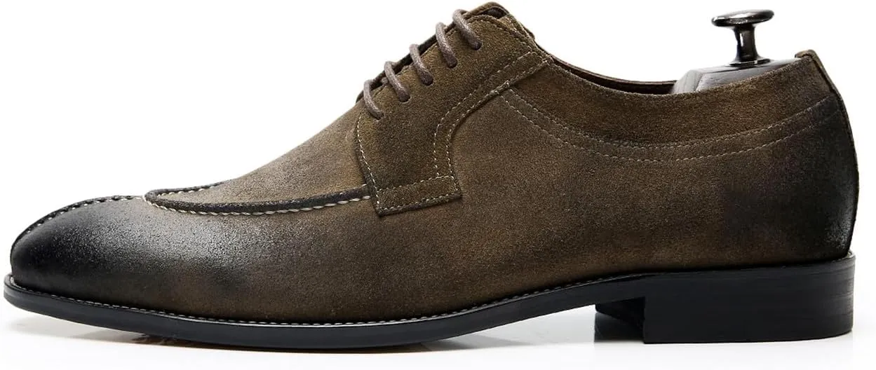 Men's Oxfords Brown Dress Shoes for Men Formal Fashion Business Casual Derby Brogues Wedding Leather Shoes