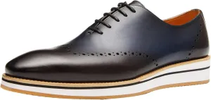 Men's Oxfords Business Casual Formal Dress Shoes Wingtip Boys Leather Sneakers Walking Shoes for Men
