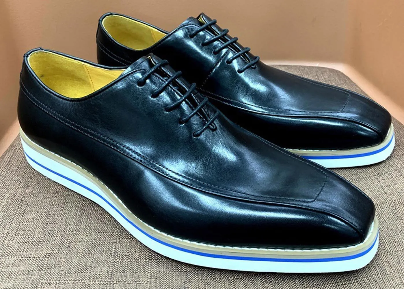 Mens Oxfords Formal Dress Suit Shoes Genunie Leather Wingtip Modern Prom Shoes Men's Fashion Business Casual Luxury Wedding Tuxedo Shoes for Men