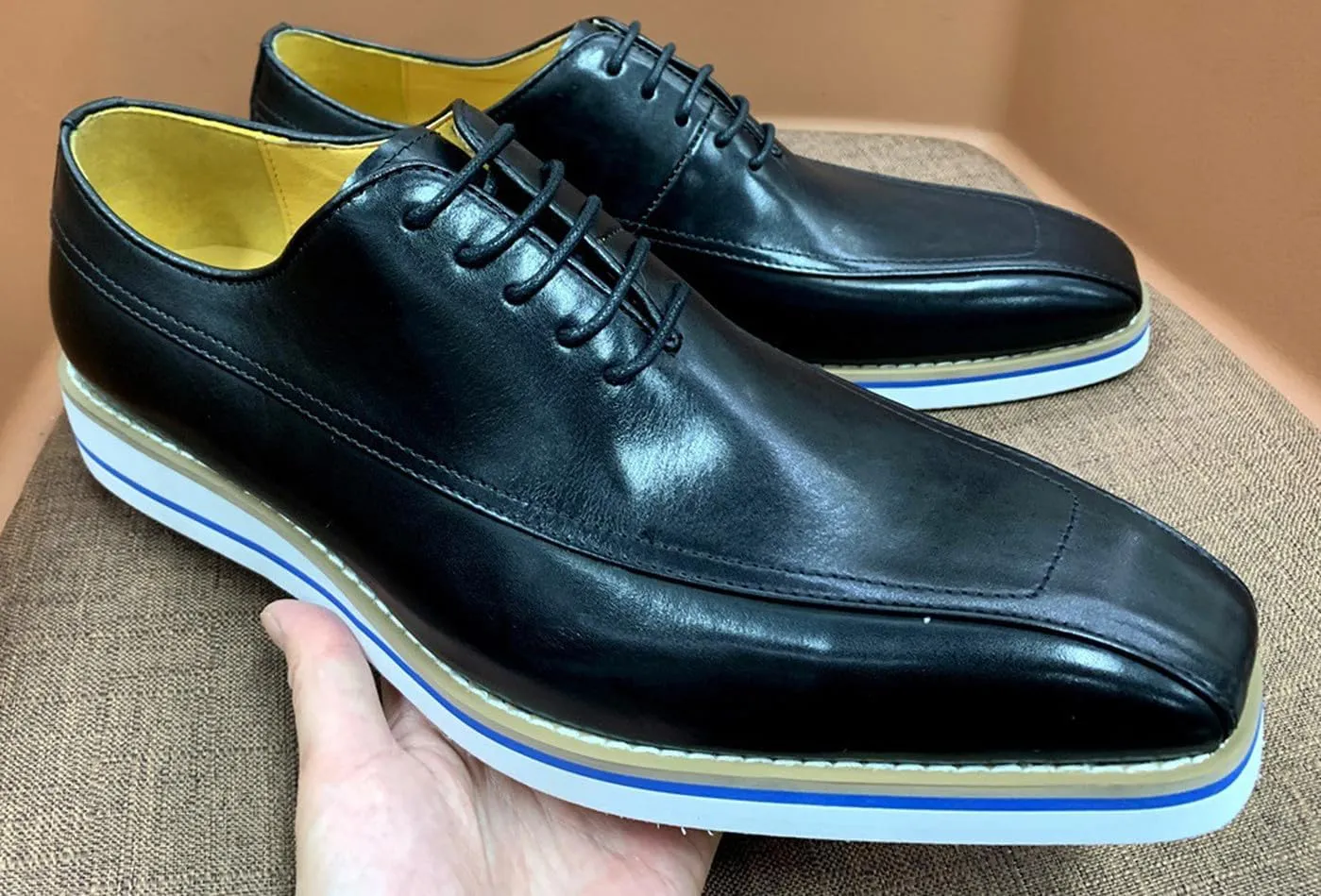 Mens Oxfords Formal Dress Suit Shoes Genunie Leather Wingtip Modern Prom Shoes Men's Fashion Business Casual Luxury Wedding Tuxedo Shoes for Men