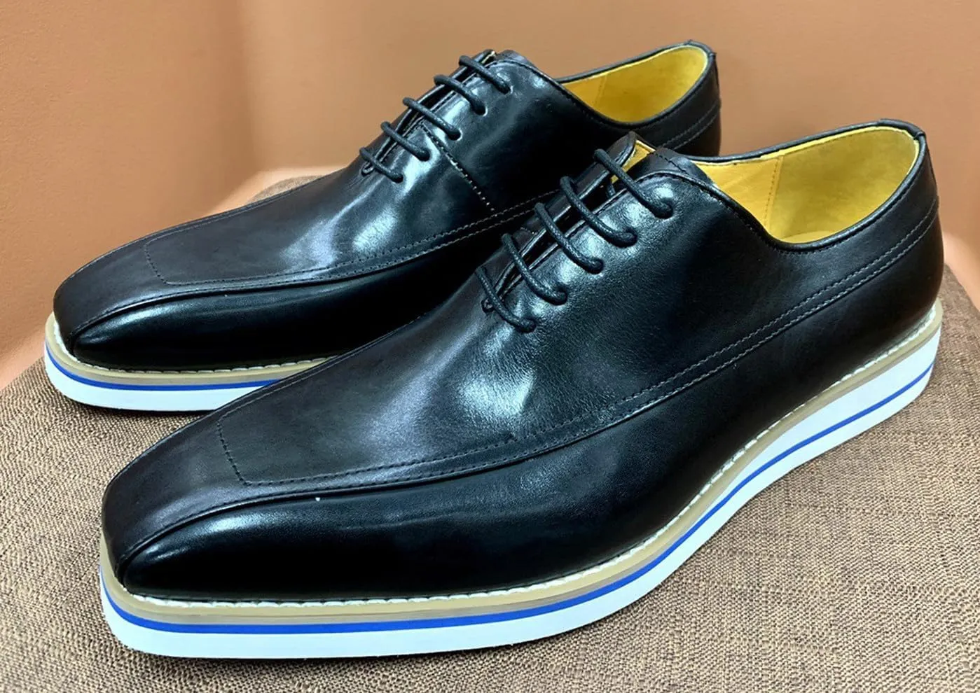 Mens Oxfords Formal Dress Suit Shoes Genunie Leather Wingtip Modern Prom Shoes Men's Fashion Business Casual Luxury Wedding Tuxedo Shoes for Men