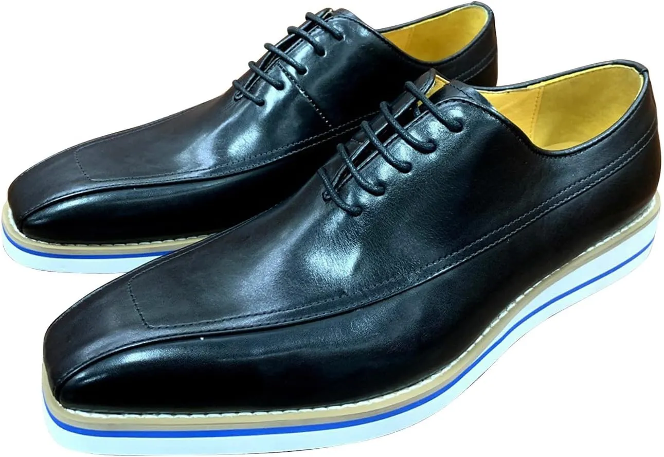 Mens Oxfords Formal Dress Suit Shoes Genunie Leather Wingtip Modern Prom Shoes Men's Fashion Business Casual Luxury Wedding Tuxedo Shoes for Men