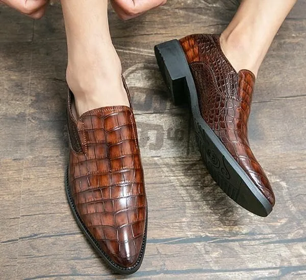 Men's Oxfords Shoes Hand-Stitching Softsole Driving Loafers Shoes Non-Slip Block Heel Formal Shoes for Men(White-Patch Five-Pointed star4,8.5)