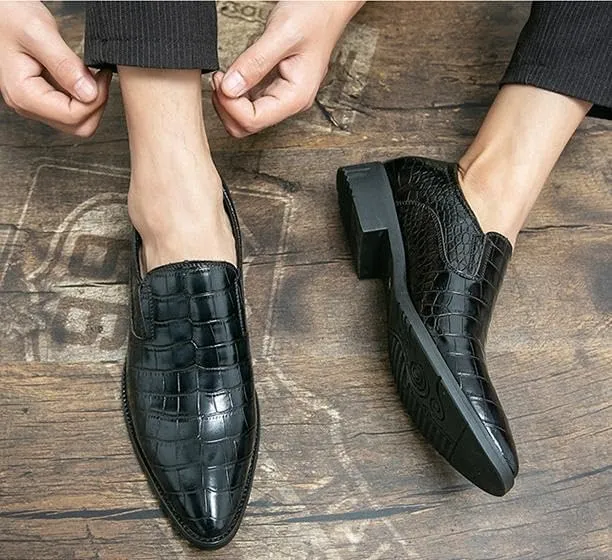 Men's Oxfords Shoes Hand-Stitching Softsole Driving Loafers Shoes Non-Slip Block Heel Formal Shoes for Men(White-Patch Five-Pointed star4,8.5)