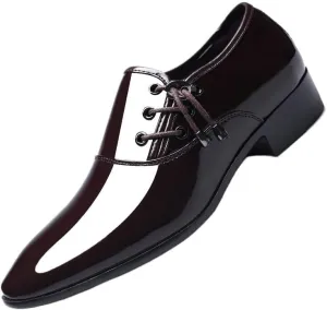 Men's Shiny Patent Leather Slip-Ons Loafers Comfort Mens Business Casual Dress Shoes