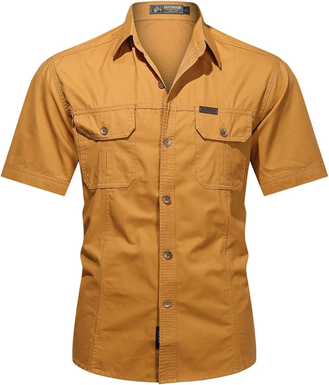 Mens Short Sleeve Dress Shirts Western Button Down Plaid Pearl Snap Cotton Shirt Work Casual Big and Tall Summer Tops