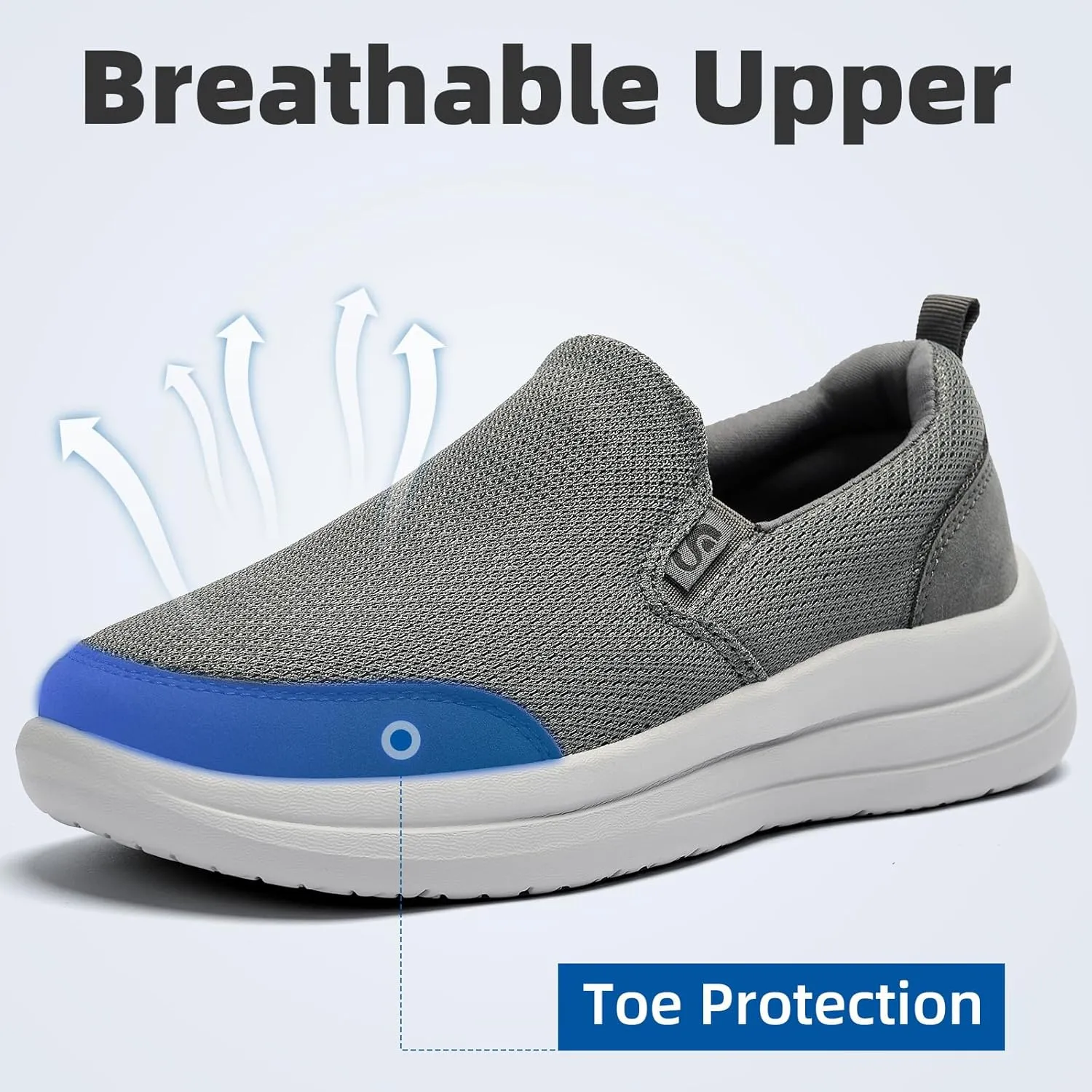 Men's Slip on Sneakers Walking Shoes X Wide Width Comfortable Casual Sneakers Lightweight Work Driving Loafers