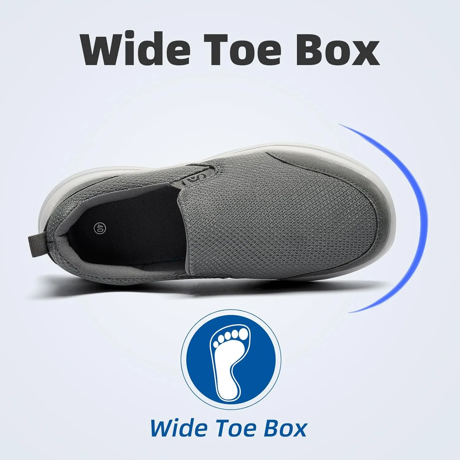 Men's Slip on Sneakers Walking Shoes X Wide Width Comfortable Casual Sneakers Lightweight Work Driving Loafers