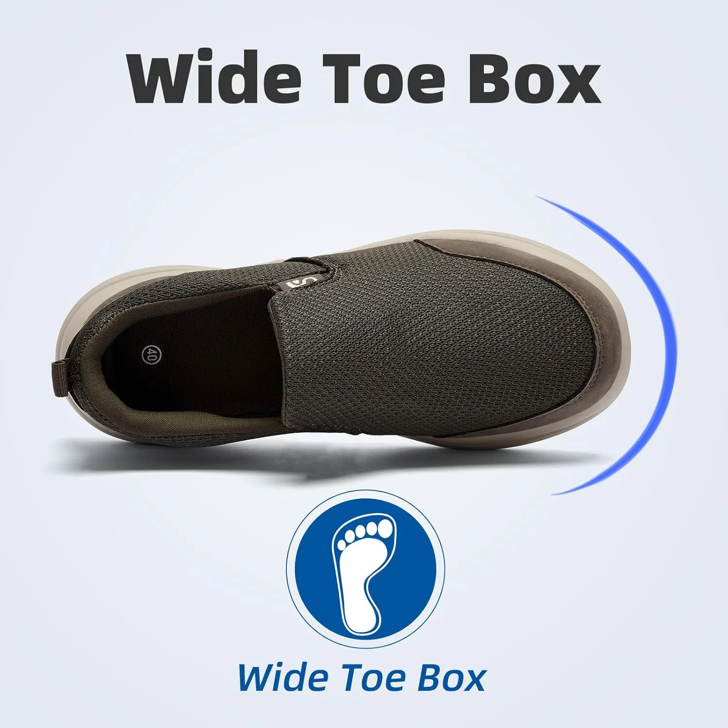 Men's Slip on Sneakers Walking Shoes X Wide Width Comfortable Casual Sneakers Lightweight Work Driving Loafers
