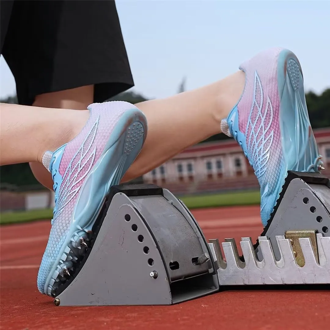 Mens Spikes Track Shoes Women Track and Field Shoes Boys Girls Jumping Sneakers Professional Running Nail Shoes