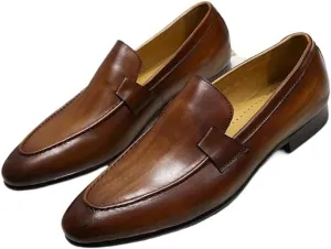 Men's Vintage Spike Dress Loafers Slip On Fashion Shoes for Formal Business Office Church