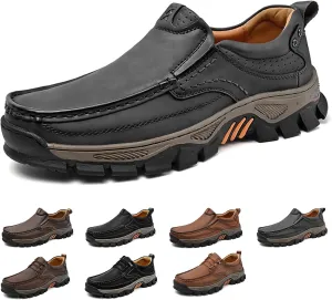 Men's Waterproof Hiking Shoes, Lightweight Breathable Casual Sneaker, Slip on Boots for Men Work Loafers, Orthopedic Slippers, for Travel, Camping, Running
