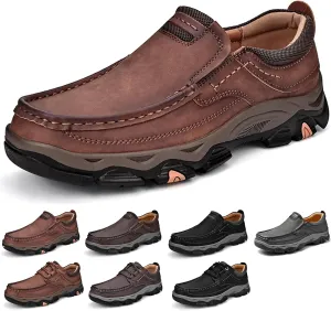 Men's Waterproof Hiking Shoes, Men Slip On Non Slip Work Loafers, Outdoor Lightweight Breathable Sneakers, for Travel, Camping, Running