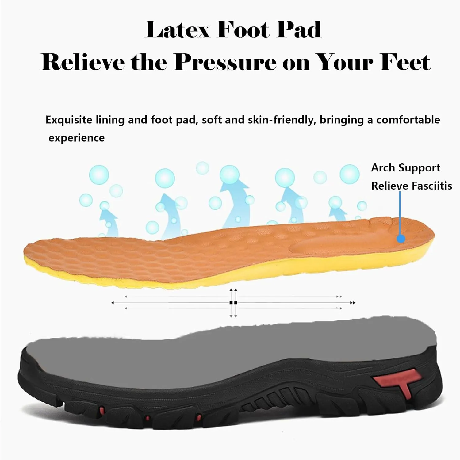 Men's Waterproof Hiking Shoes, Men Slip On Non Slip Work Loafers, Outdoor Lightweight Breathable Sneakers, for Travel, Camping, Running