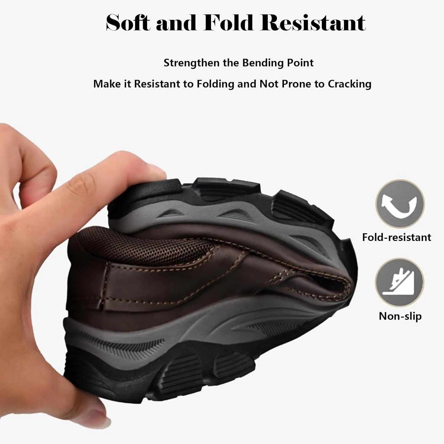 Men's Waterproof Hiking Shoes, Men Slip On Non Slip Work Loafers, Outdoor Lightweight Breathable Sneakers, for Travel, Camping, Running