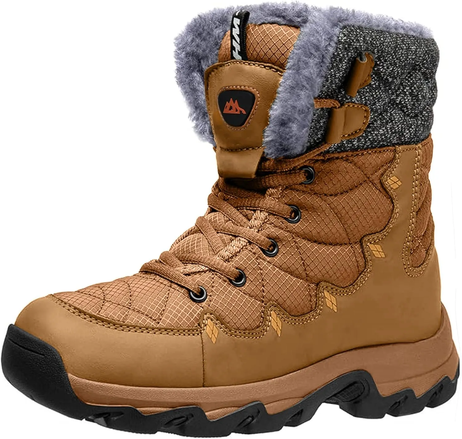 Men's Winter Snow Boots Water Resistant Non Slip Warm Outdoor Lightweight Comfortable Durable 7.1 IN Height Hiking Shoes