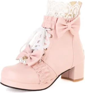 MEOTINA Goth Platform Boots Chunky High Heels Ankle Boots Lace Buckle Gothic Cosplay Booties Zipper Punk Shoes
