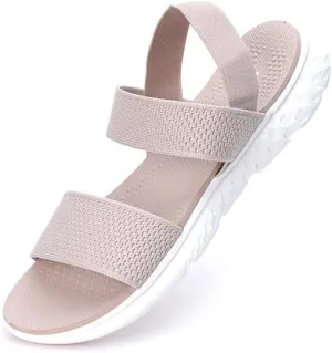MGGMOKAY Womens Flat Sandals Fashion Soft Comfort Walking Sandals