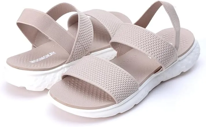MGGMOKAY Womens Flat Sandals Fashion Soft Comfort Walking Sandals