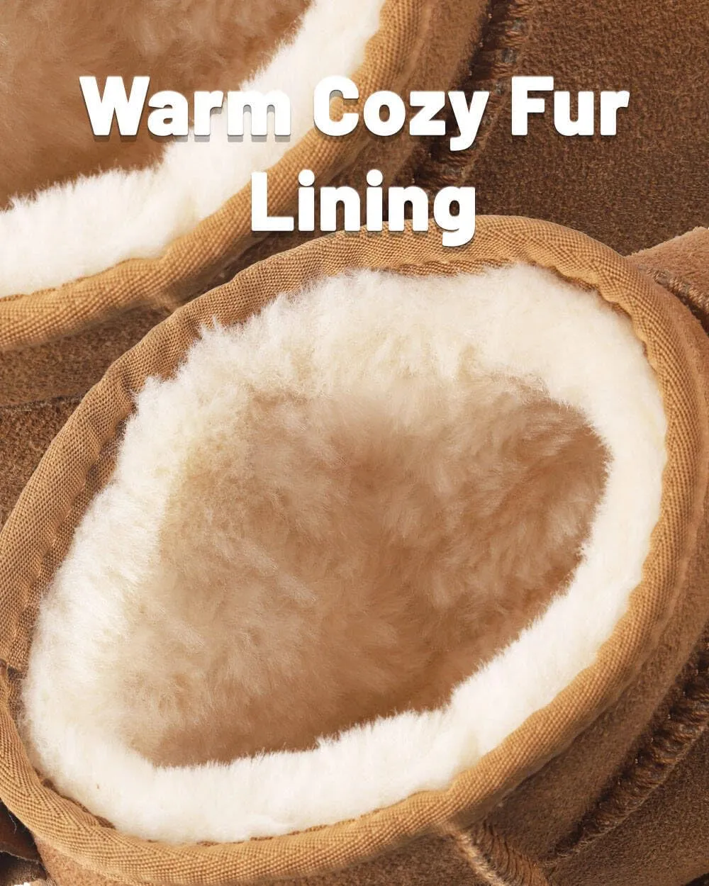 Mini Snow Boots for Women Anti-Slip Womens Boots Fur Fleece Lined Ankle Boot Winter Suede Snow Boots Indoor & Outdoor