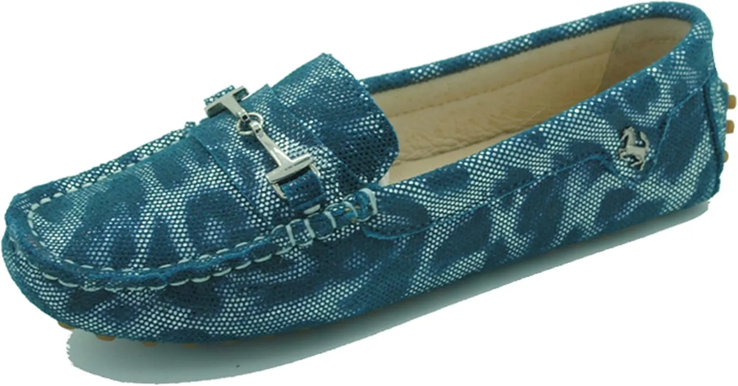 Minishion Loafers for Women Metallic Buckle Driving Shoes YB96015