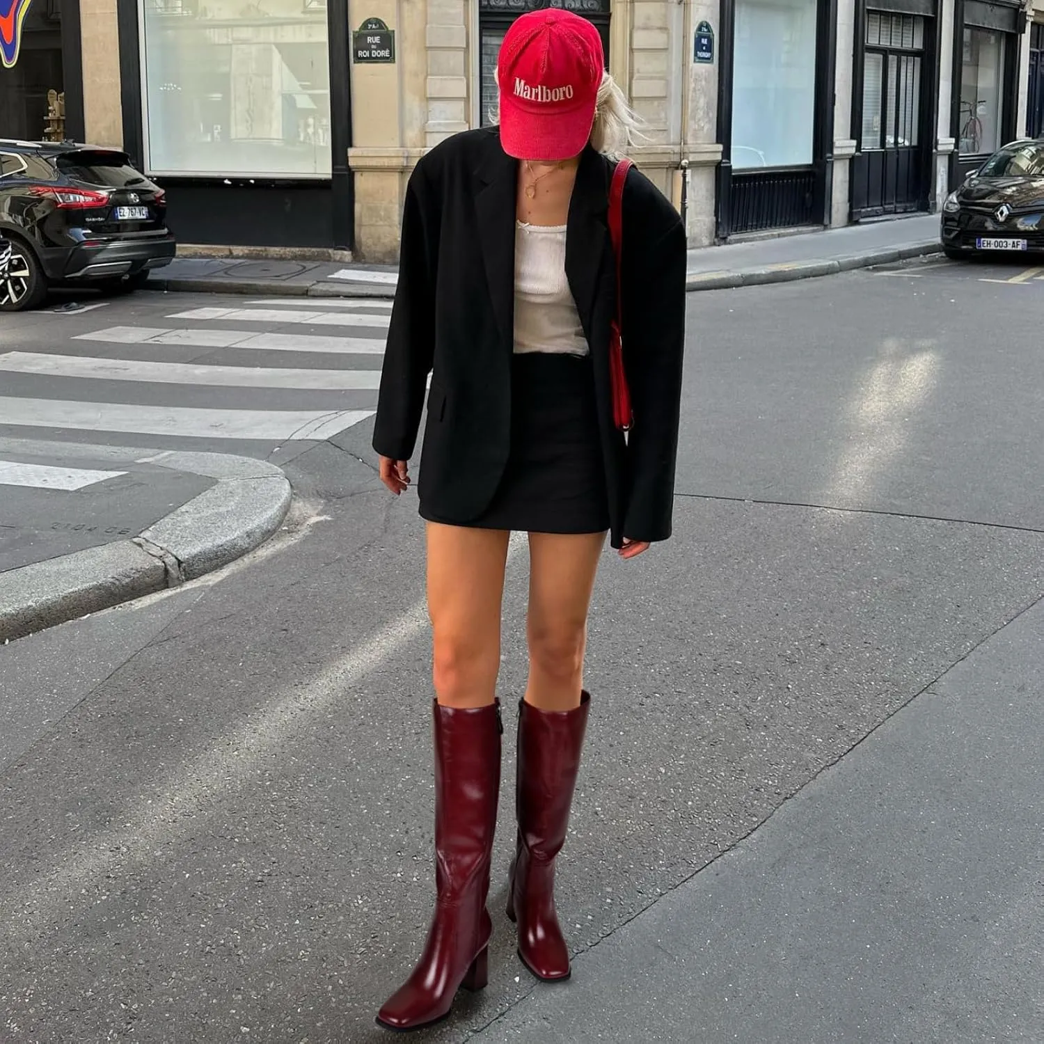 MIRAAZZURRA Knee High Boots Women Chunky Heel Square Toe Tall Boots Side Zipper Fall Winter Long Boots for Daily Party Dress Work
