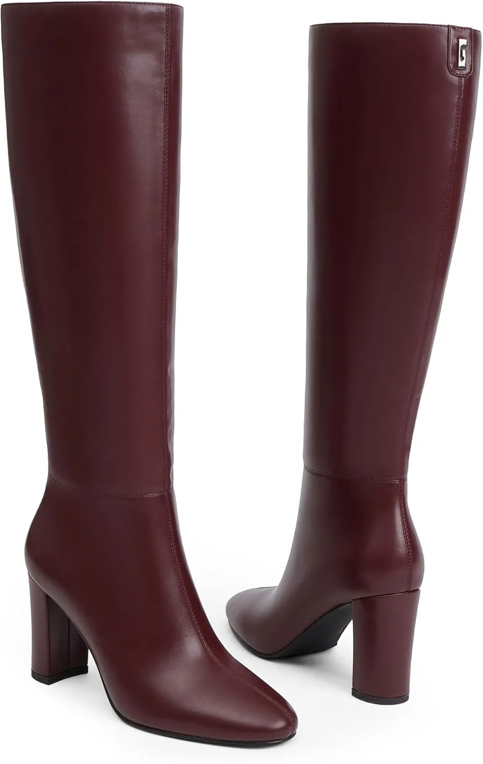 Modatope Knee High Boots for Women Chunky Heel Rounded Toe Womens Tall Boots