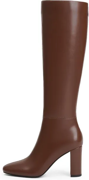 Modatope Knee High Boots for Women Chunky Heel Rounded Toe Womens Tall Boots