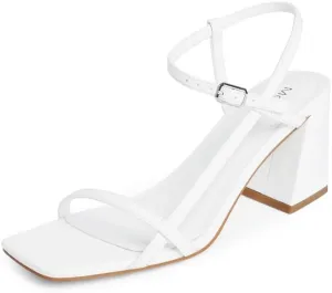 Modatope Women's Chunky Heel Square Toe Sandals - Red
