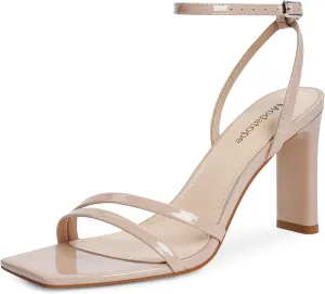 Modatope Womens Sandals Square Open Toe Chunky High Heels Strappy Ankle Strap Sandals Comfort Dress Party Shoes